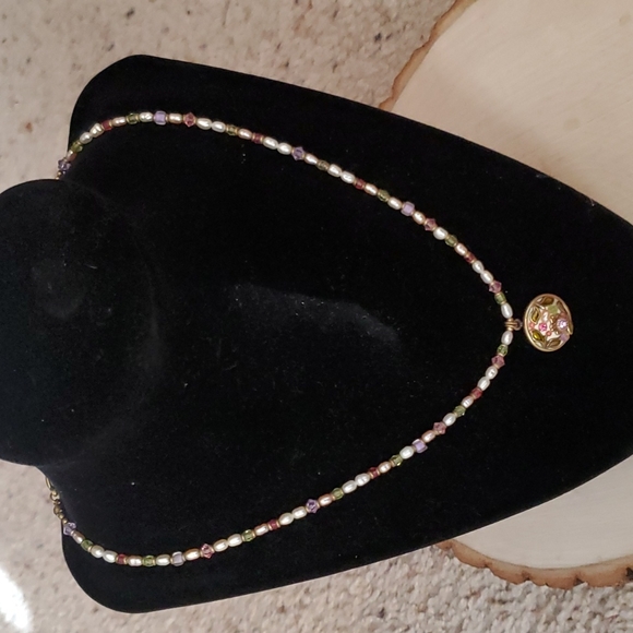 Michael Golan Purple Flower Design Beaded Necklace - Picture 2 of 6